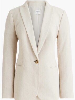 J. Crew Factory Women's Cream Single-Button Blazer